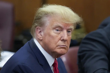 Former President Donald Trump sits at the defense table in a Manhattan court, Tuesday, April 4, 2023, in New York. (AP/RSS Photo)