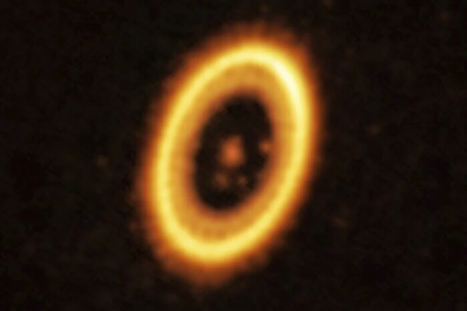 This image, taken with the Atacama Large Millimeter/submillimeter Array (ALMA), shows the young planetary system PDS 70, located nearly 400 light-years away from Earth. Astronomers have discovered what could be two planets sharing the same orbit around their star. They say it’s the strongest evidence yet of this bizarre cosmic pairing. Long suspected but never proven. The researchers published their findings on Wednesday, July 19, 2023. AP/RSS Photo