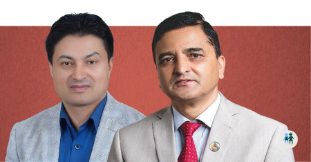 Gokarna Bista (left) and Yogesh Bhattarai