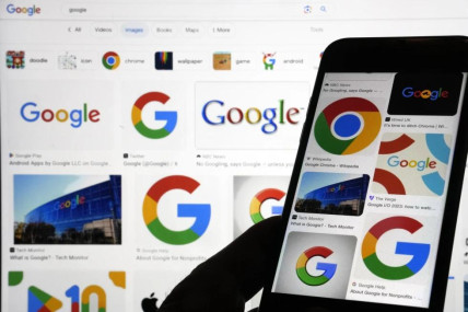 FILE - Various Google logos are displayed on a Google search, Monday, Sept. 11, 2023, in New York. (AP Photo)