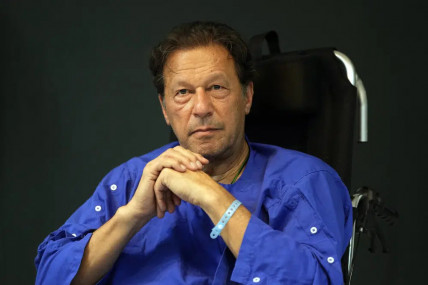 FILE - Former Pakistani Prime Minister Imran Khan speaks during a news conference in Shaukat Khanum hospital, in Lahore, Pakistan, Nov 4, 2022. (AP/RSS Photo)