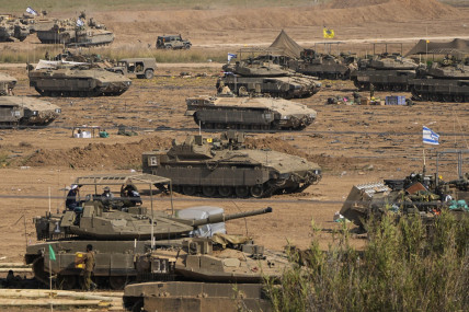 Israeli soldiers gather in a staging area near the border with Gaza Strip, in southern Israel, Tuesday, Oct. 24, 2023. (AP/RSS Photo)