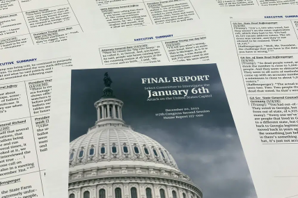 The final report released by the House select committee investigating the Jan. 6 attack on the U.S. Capitol, is photographed Thursday, Dec. 22, 2022. AP/RSS Photo