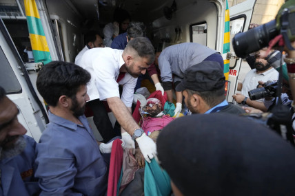 A man injured after a passenger bus slid off a Himalayan highway is brought for treatment at a government hospital in Jammu, India, Wednesday, Nov.15, 2023. (AP/RSS Photo)