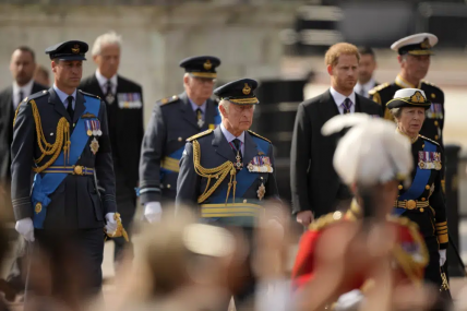 FILE - King Charles III and other members of Royal family follow the coffin of Queen Elizabeth II, during a procession from Buckingham Palace to Westminster Hall in London, Wednesday, Sept. 14, 2022. AP/RSS Photo