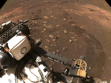 FILE - This photo made available by NASA was taken during the first drive of the Perseverance rover on Mars on March 4, 2021.  AP/RSS Photo