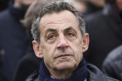 FILE - In this Monday Nov. 11, 2019 file photo, French former president Nicolas Sarkozy attends a ceremony at the Arc de Triomphe in Paris. (AP)