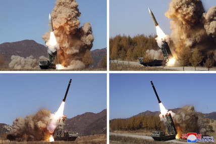 This combination of photos provided by the North Korean government, shows what they say military operation held during Nov. 2-5, 2022, in North Korea. AP/RSS Photo