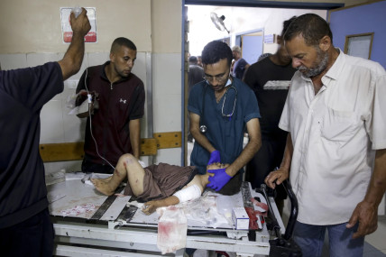 A Palestinian boy wounded in the Israeli bombardment of the Gaza Strip is treated in a hospital in Khan Younis, Tuesday, July 9, 2024.  AP/RSS Photo