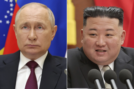 Putin (l) and Kim