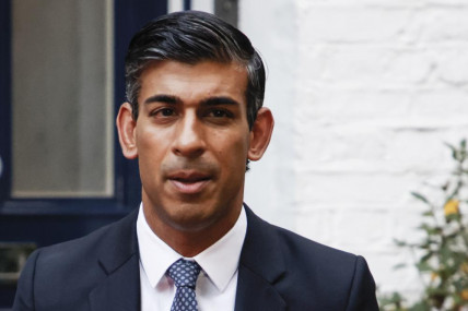 Conservative Party leadership candidate Rishi Sunak leaves his home in London, Monday, Oct 24, 2022. (AP/RSS Photo)