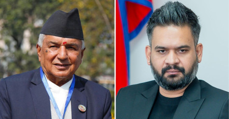 FILE - President Ram Chandra Paudel (left) and Prime Minister Balen Shah