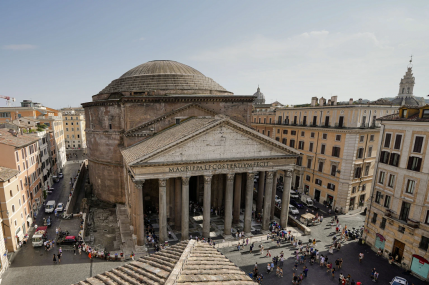 Rome’s Pantheon is seen on Monday, July 24, 2023. The structure was built under Roman Emperor Augustus between 27-25 B.C. to celebrate all gods worshipped in ancient Rome and rebuilt under Emperor Hadrian between 118 and 128 A.D. AP/RSS Photo