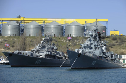 File Photo of Russian Black Sea fleet ships at Sevastopol, Crimea in 2014. AP/RSS Photo