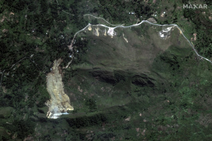 Satellite image of landslide