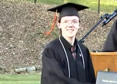 This June 3, 2022 still image taken from video provided by the Bethel Park School District shows student Thomas Matthew Crooks in the 2022 Bethel Park High School Commencement in Bethel Park, Pa.  AP/RSS Photo