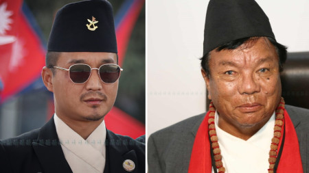 FILE - Sudan Gurung (left) and Mahabir Pun