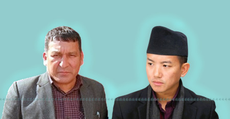 FILE - Daman Bahadur Bhandari (left) and Suhang Nembang