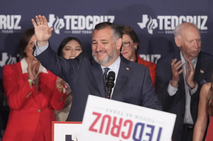 Sen. Ted Cruz, R-Texas, speaks during a watch party on election night, Tuesday, Nov. 5, 2024, at the Marriott Marquis in Houston. (AP Photo)