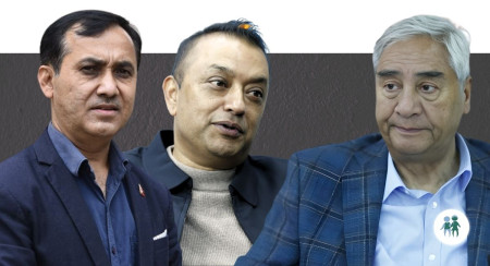 (From L) Sharma, Thapa and Deuba