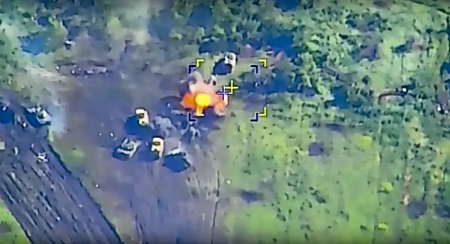In this photo taken from video released by the Russian Defense Ministry Press Service on Wednesday, June 7, 2023, a Ukrainian military vehicle is hit during combat in Ukraine.  AP/RSS Photo