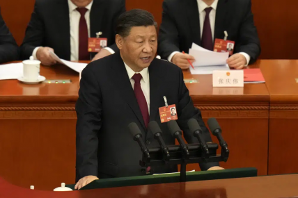 Chinese President Xi Jinping delivers a speech at the closing ceremony for China's National People's Congress (NPC) at the Great Hall of the People in Beijing, Monday, March 13, 2023. AP/RSS Photo