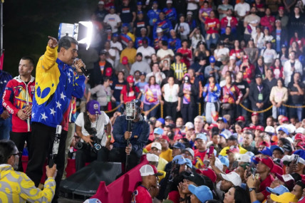 Nicolas Maduro addresses supporters gathered outside the Miraflores presidential palace after electoral authorities declared him the winner of the presidential election in Caracas, Venezuela, Monday, July 29, 2024. AP/RSS Photo