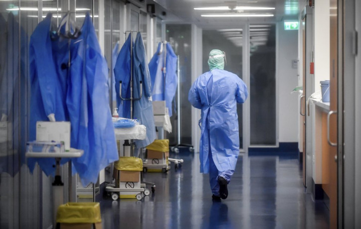 A view of the corridor outside the intensive care unit of the hospital of Brescia, Italy, Thursday, March 19, 2020. Italy has become the country with the most coronavirus-related deaths, surp