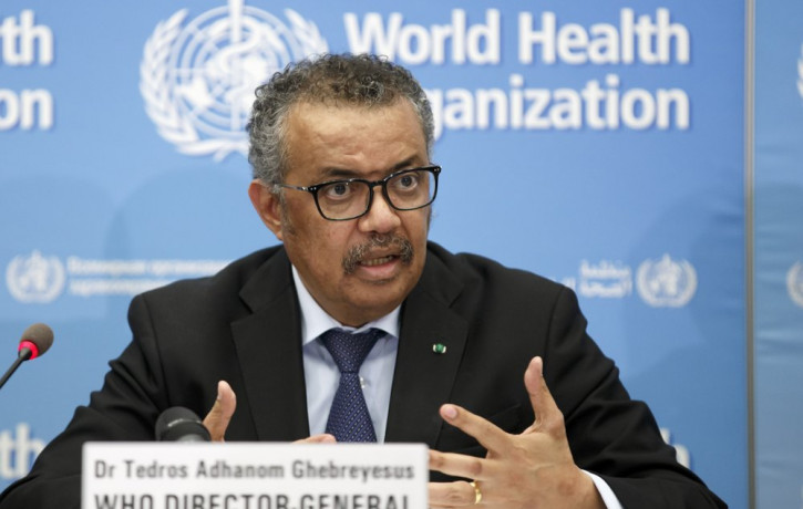 In this Monday, Feb. 24, 2020 file photo, Tedros Adhanom Ghebreyesus, Director General of the World Health Organization (WHO), addresses a press conference about the update on COVID-19 at the