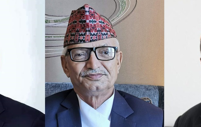 (From left) Province 1 CM Sher Dhan Rai, Bagmati CM Dor Mani Paudel and Lumbini CM Shankar Pokharel.