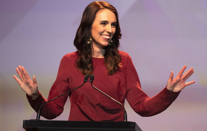 In this Oct. 17, 2020, file photo, New Zealand's Prime Minister Jacinda Ardern gestures as she gives her victory speech to Labour Party members at an event in Auckland, New Zealand.
