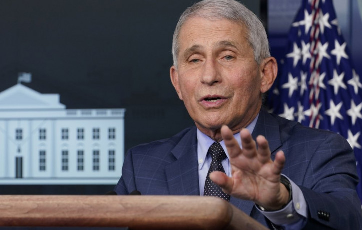 Dr. Anthony Fauci, director of the National Institute for Allergy and Infectious Diseases, speaks during a news conference with the coronavirus task force at the White House in Washington, Th
