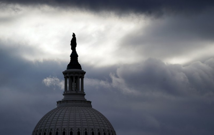 The Statue of Freedom by Thomas Crawford, atop the dome of the U.S. Capitol, is shown ahead of the inauguration of President-elect Joe Biden and Vice President-elect Kamala Harris, Sunday, Ja