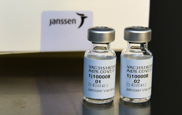 This Sept. 2020 photo provided by Johnson & Johnson shows the investigational Janssen COVID-19 vaccine.
