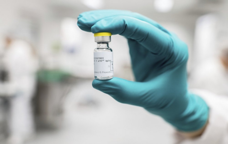 This July 2020 photo provided by Johnson & Johnson shows a vial of the Janssen COVID-19 vaccine.