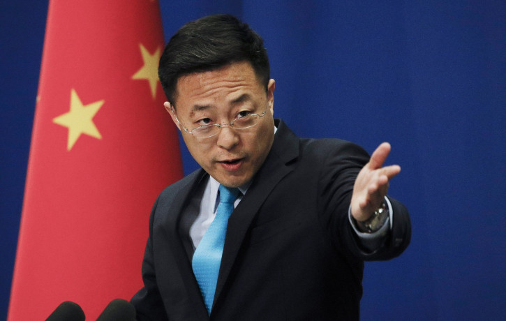 In this Monday, Feb. 24, 2020 file photo, Chinese Foreign Ministry spokesman Zhao Lijian speaks during a daily briefing at the Ministry of Foreign Affairs office in Beijing.