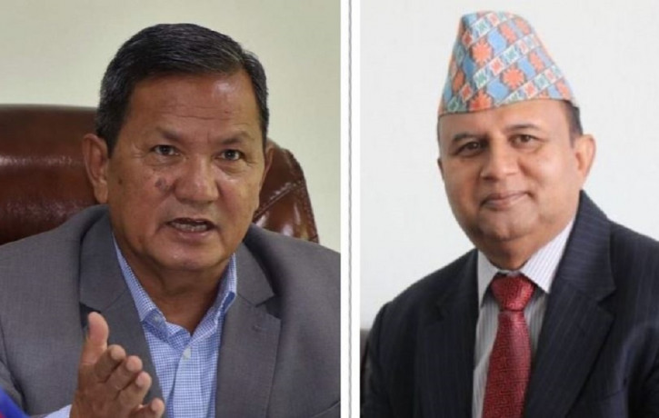 CMs Gurung (l) and Pokharel