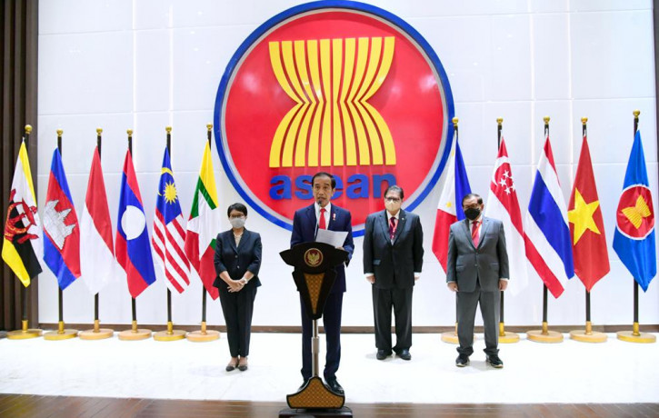 ASEAN Leaders' Meeting at the ASEAN Secretariat in Jakarta, Indonesia, Saturday, April 24, 2021.