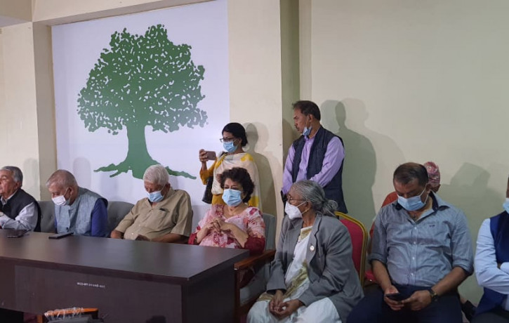 NC leaders in the press conference organized by Paudel faction.