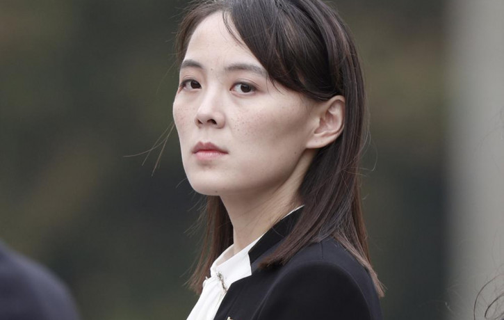 In this March 2, 2019, file photo, Kim Yo Jong, sister of North Korea's leader Kim Jong Un attends a wreath-laying ceremony at Ho Chi Minh Mausoleum in Hanoi, Vietnam.