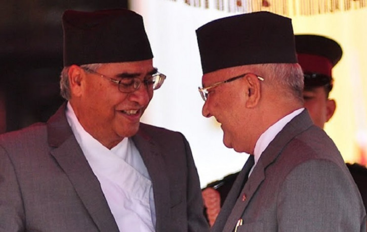 File Photo of Deuba (l) and Oli