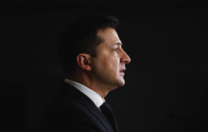 Ukraine's President Volodymyr Zelenskyy speaks during a media conference at an Eastern Partnership Summit in Brussels, Dec. 15, 2021.