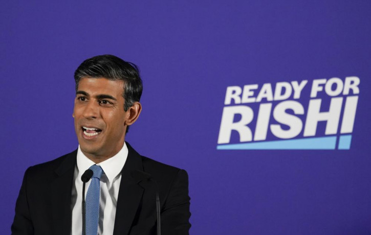 FILE - British Conservative Party member Rishi Sunak launches his campaign for the Conservative Party leadership, in London, Tuesday, July 12, 2022. AP/RSS Photo