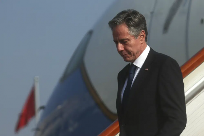 U.S. Secretary of State Antony Blinken arrives in Beijing, Sunday, June 18, 2023. AP/RSS Photo