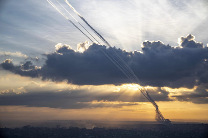 Rockets are fired toward Israel from Gaza, Saturday, Oct. 7, 2023. (AP/RSS Photo)