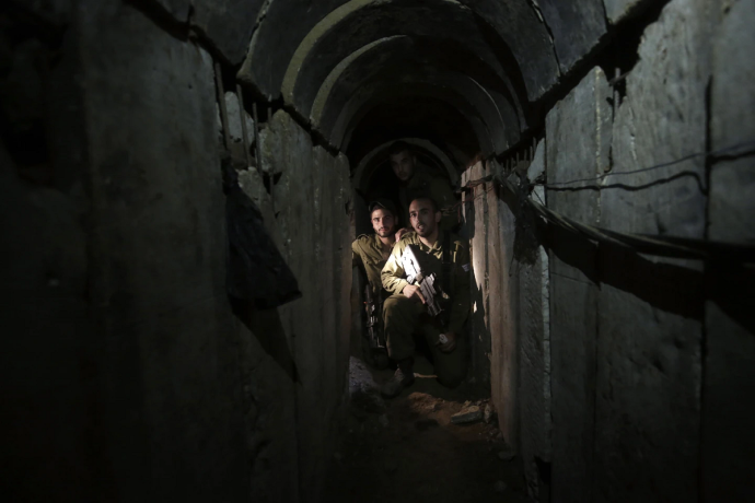File Photo of Israeli soldiers in a Hamas tunnel.