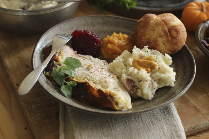 FILE - A dish with roast turkey breast is photographed in Concord, N.H., on Sept. 28, 2015. AP/RSS Photo