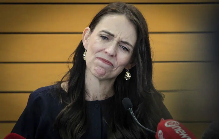 New Zealand Prime Minister Jacinda Ardern grimaces as she announces her resignation at a press conference in Napier, New Zealand Thursday, Jan. 19, 2023. Ardern says that she will not contest this year's general elections. AP/RSS Photo