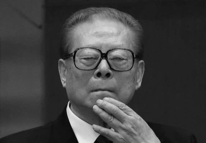 FILE - Former Chinese President Jiang Zemin watches the proceedings at the opening session of the 18th Communist Party Congress held at the Great Hall of the People in Beijing, Nov 8, 2012. (AP/RSS Photo)