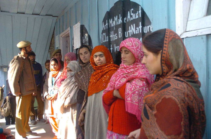 Voters in a previous election in Jammu and Kashmir, which is going to the polls for the first time in a decade for a regional election. Hariom Mehra/PublicResource.org, Flickr